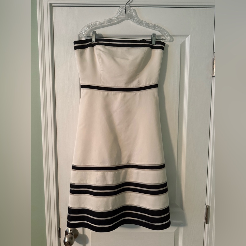 Ann Taylor Strapless Black and White Dress